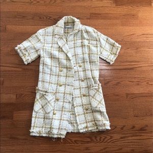 Zara cotton woven blazer dress